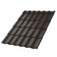 Металлочерепица МеталлПрофиль МП Ламонтерра-XL (VALORI-20-DarkBrown-0.5)