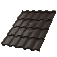 Металлочерепица МеталлПрофиль МП Монтекристо-S (VALORI-20-DarkBrown-0.5)