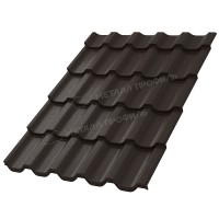 Металлочерепица МеталлПрофиль МП Трамонтана-S (VALORI-20-DarkBrown-0.5)