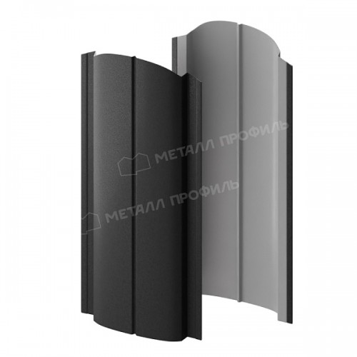 Штакетник металлический МеталлПрофиль МП ELLIPSE-O 19х126 (VALORI-20-DarkGrey-0.5)