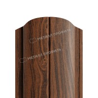 Штакетник металлический МеталлПрофиль МП ELLIPSE-O 19х126 (ECOSTEEL_МАД-01-МореныйДуб-0.5)