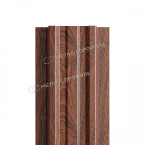 Штакетник металлический МеталлПрофиль МП LАNE-T 16,5х99 (ECOSTEEL-01-МореныйДуб-0.5)