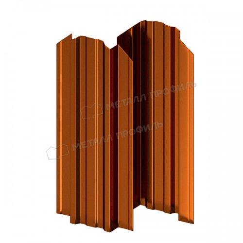 Штакетник металлический МеталлПрофиль МП TRAPEZE-O 16,5х118 (AGNETA-20-Copper\Copper-0.5)