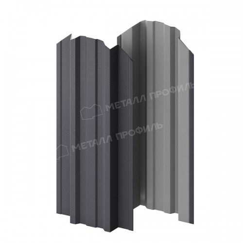 Штакетник металлический МеталлПрофиль МП TRAPEZE-O 16,5х118 (VALORI-20-Grey-0.5)