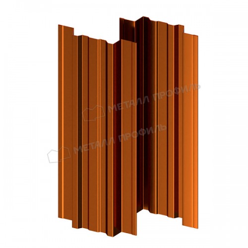 Штакетник металлический МеталлПрофиль МП TRAPEZE-T 16,5х118 (AGNETA-03-Copper\Copper-0.5)