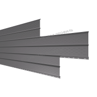 Софит МеталлПрофиль перфор. Lбрус-XL-14х335 (VALORI-20-Grey-0.5)