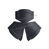 МеталлПрофиль Y-образный тройник для круглого конька R110 (VALORI-20-DarkGrey-0.5)