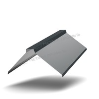 МеталлПрофиль Планка конька плоского 155х155х2000 NormanMP (ПЭ-01-7016-0.5)