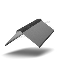МеталлПрофиль Планка конька плоского 155х155х2000 (VALORI-20-DarkGrey-0.5)