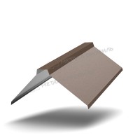 МеталлПрофиль Планка конька плоского 155х155х2000 (VALORI-20-OxiBеige-0.5)