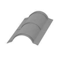 МеталлПрофиль Планка конька круглого R110х2000 NormanMP (ПЭ-01-9006-0.5)