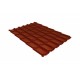 Металлочерепица классик 0,5 Satin Matt RAL 8004 терракота