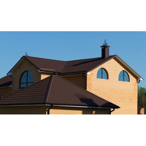 Металлочерепица классик Grand Line 0,5 PurLite Matt RAL 8017 шоколад
