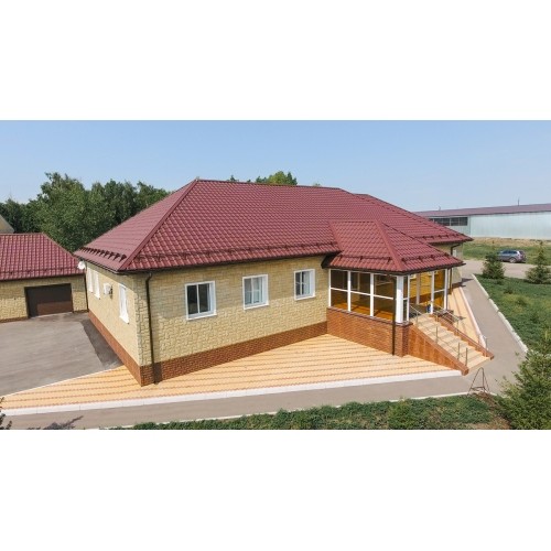 Профиль волновой "Камея" ("Kamea") 0,45 Drap RAL 3005 красное вино