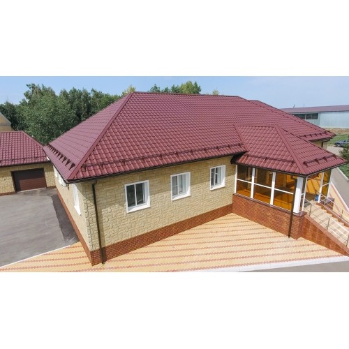 Профиль волновой "Камея" ("Kamea") 0,45 Drap СТ RAL 3005 красное вино