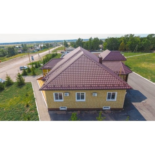 Профиль волновой "Камея" ("Kamea") 0,45 Drap СТ RAL 3005 красное вино