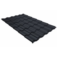 Профиль волновой "Кредо" ("Kredo") 0,5 GreenCoat Pural БТ матовый RR 23 темно-серый (RAL 7024 мокрый асфальт)