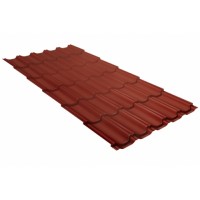 Металлочерепица "Квинта плюс" ("Kvinta plus") 0,5 Сатин RAL 8004 терракота