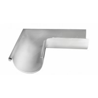 Угол желоба внешний GL PE 90 гр 125 мм RAL 9003 сигнальный белый