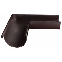 Угол желоба внешний GL PE 90 гр 125 мм RAL 8017 шоколад
