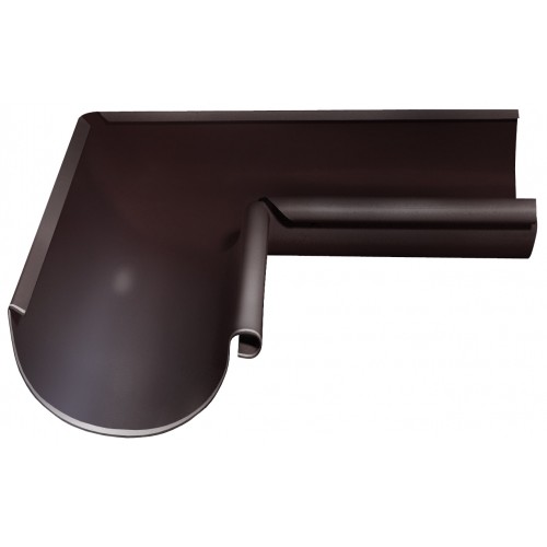 Угол желоба внутренний GL PE 90 гр 125 мм RAL 8017 шоколад