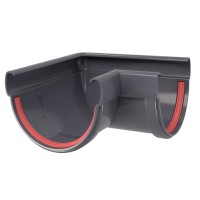 Угол желоба 90 град. Дизайн 135 ПВХ Grand Line графит (RAL 7024)