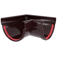 Угол желоба 90 град. Дизайн 135 ПВХ Grand Line шоколадный (RAL 8017)