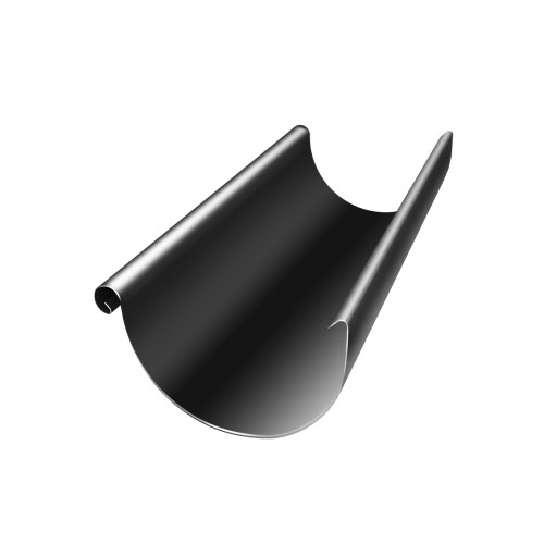 Желоб полукруглый GL PU 125 мм 3 м RAL 9005 черный