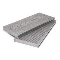 Террасная доска ДПК Grand Line 140мм Массив вельвет и тиснение под дерево серый 4м (БШТ)