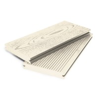 Террасная доска ДПК Grand Line 140мм Массив вельвет и тиснение под дерево Слоновая Кость 4м (БШТ)