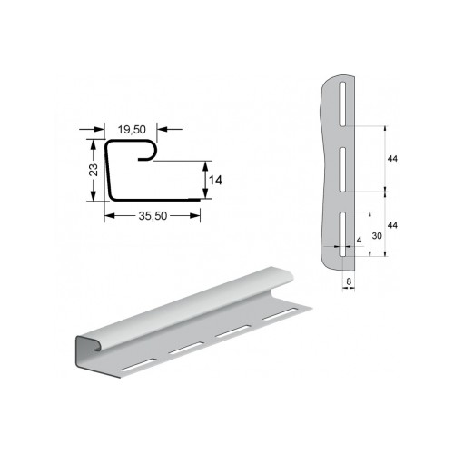 Профиль J Grand Line Standart бежевый (3,0м)