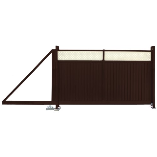 Ворота откатные Estet Plus 2,4х3,5 RAL 8017/1014
