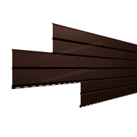 Сайдинг МеталлПрофиль Lбрус-15х240 (VALORI-20-DarkBrown-0.5)