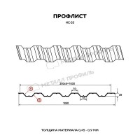 Профилированный лист МеталлПрофиль НС-35x1000-B (ECOSTEEL-01-БелыйКамень-0,5)