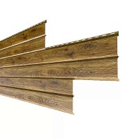 Сайдинг МеталлПрофиль Lбрус-XL-14х335 (ECOSTEEL_T-12-Дуб-0.45)