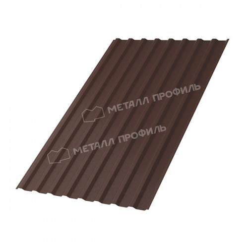 Профилированный лист МеталлПрофиль МП-20х1100-B (VALORI-20-Brown-0,5)
