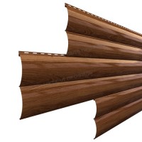 Сайдинг МеталлПрофиль Woodstock-28х330 (ECOSTEEL-01-МореныйДуб-0.5)