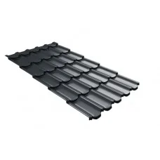 Металлочерепица квинта плюс Grand Line c 3D резом 0,5 Satin Matt RAL 7016 антрацитово-серый